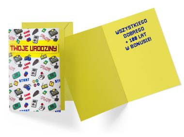 Zdjęcie: Karnet DK-942 Urodziny - retro gracz KUKARTKA