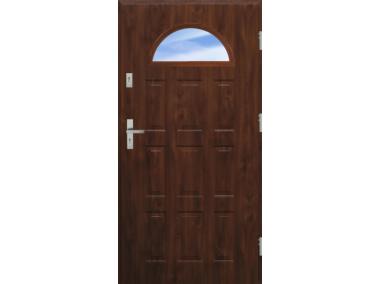 Drzwi zewnętrzne stalowo-drewniane Disting Fedora 05 Orzech 90 cm prawe KR CENTER