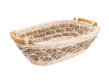 Zdjęcie: Koszk rattanowy przeplatany sizalem 27x16x7 cm owalny TIN TOURS