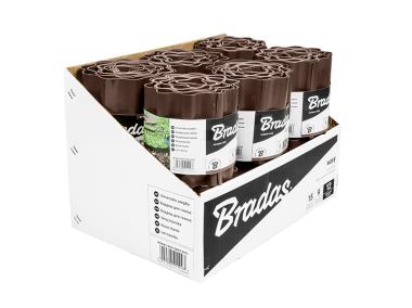 Zdjęcie: Obrzeże faliste trawnikowe 9 m x 15 cm, brązowe BRADAS