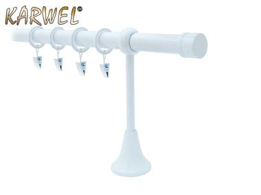 Zdjęcie: Karnisz pojedynczy Victoria fi 19 mm - 200 cm biały zaślepka folia KARWEL