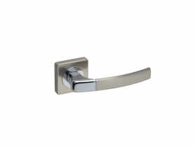 Klamka wewnętrzna Carino DH-91A szyld dzielony kwadratowy chrom+nikiel szczotkowany GAMET BASIC LINE