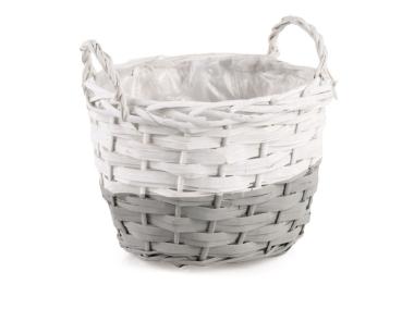 Zdjęcie: Koszyk z uchwytami do obsadzania kwiatów z folią 23x19x17/21 cm TIN TOURS