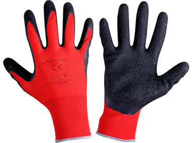 Zdjęcie: Rękawice lateks czarno-czerwone, 12 par, 8, CE, LAHTI PRO