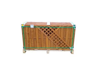 Zdjęcie: Płot ażurowy Trento 2 R34x44 końcowy ścięty 90x180/90 cm złoty dąb SOBEX
