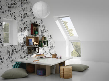 Zdjęcie: Okno kolankowe VIU 0070 drewniano-poliuretanowe stałe, 78x115 cm VELUX