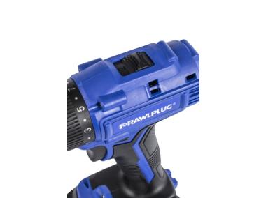 Zdjęcie: Wiertarko-wkrętarka RawlDriver R-PDD18-70, walizka, 2 akumulatory z ładowarką, Rękawice RAWLPLUG


