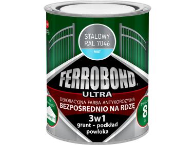 Zdjęcie: Farba antykorozyjna Ferrbond Ultra Mat stalowy 0,7L JURGA