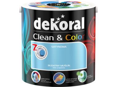 Farba satynowa Clean&Color 2,5 L błękitny muślin DEKORAL