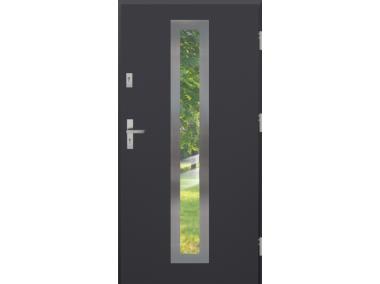 Zdjęcie: Drzwi zewnętrzne stalowo-drewniane Disting Otello 03 Antracyt 100 cm prawe KR CENTER