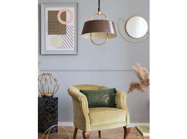 Zdjęcie: Poszewka welwetowa ze złotym nadrukiem i pomponami oh my chic 1 zielono-złota 30x50 cm CHIC HOME