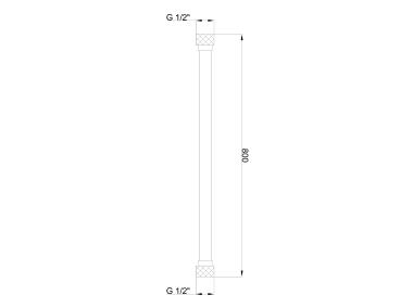 Zdjęcie: Wąż przyłączeniowy 80 cm, czarny INVENA