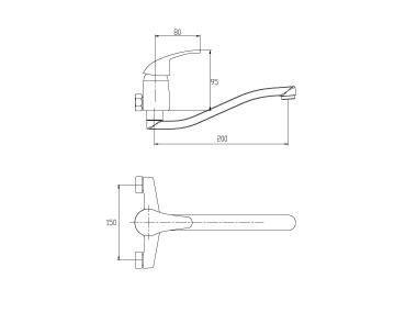 Zdjęcie: Bateria zlewozmywakowa Mitris chrom, 15 cm INVENA