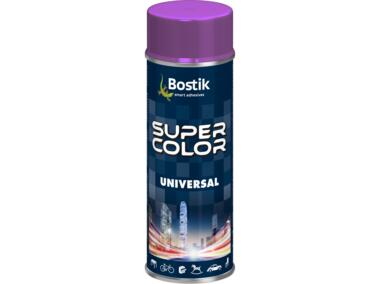 Zdjęcie: Lakier uniwersalny ogólnego zastosowania Super Color Universal fioletowy RAL 4008 400 ml BOSTIK