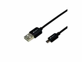 Przewód gumowy USB - microUSB 1 m, blister DPM SOLID