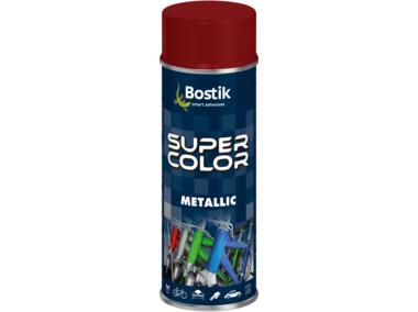 Zdjęcie: Lakier akrylowy metaliczny Super Color Metallic czerwony 400 ml BOSTIK