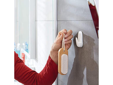 Zdjęcie: Haczyk samoprzylepny Powerstrips Waterproof duży zaokrąglony, biały, do 2 kg TESA
