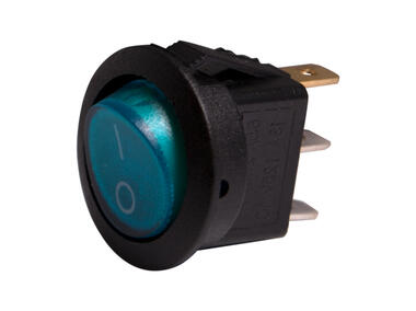 Zdjęcie: Przełącznik okrągły podświetlany 250V6,5A niebieski BMEP008 DPM SOLID