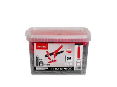 Zdjęcie: System poziomujący PRO-SP800 2 mm, mix klipsy/kliny 150/50 - wiadro 5 L PRO
