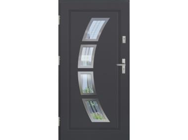 Zdjęcie: Drzwi zewnętrzne stalowo-drewniane Disting Figaro 03 Antracyt 80 cm lewe KR CENTER