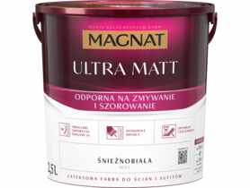 Farba lateksowa do ścian i sufitów Ultra Matt biała 2,5 L MAGNAT