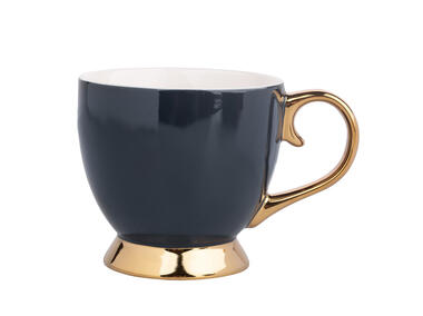 Zdjęcie: Filiżanka Jumbo Aurora Gold 400 ml na stopce ciemny granat ALTOMDESIGN