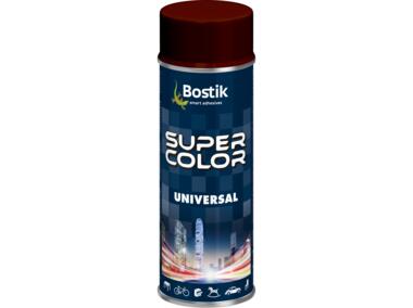 Zdjęcie: Lakier uniwersalny ogólnego zastosowania Super Color Universal brązowy RAL 8011 400 ml BOSTIK