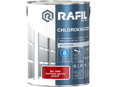 Zdjęcie: Emalia chlorokauczuk czerwony ognisty RAL3000 5L RAFIL