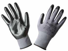 Rękawice robocze, nylon pokryty nitrylem, 4131x, rozmiar 9 NEO