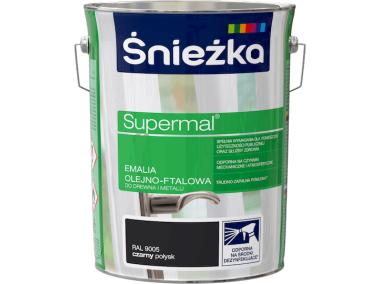 Zdjęcie: Emalia Supermal czarny RAL9005 5L ŚNIEŻKA