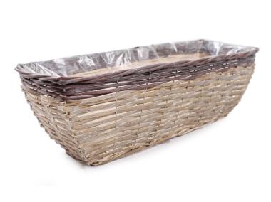 Zdjęcie: Balkonówka doniczka wiklinowa do obsadzania kwiatami 50x20x15 cm TIN TOURS