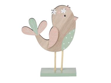 Zdjęcie: Figurka drewniana Ptaszek z wiankiem 16x13,5 cm ALTOMDESIGN