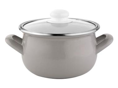 Zdjęcie: Garnek emaliowany Capri Pyza 20 cm - 3,8 L jasno-szary EMALIA PLESZEW
