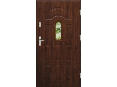 Drzwi zewnętrzne stalowo-drewniane Disting Fedora 02 Orzech 90 cm prawe KR CENTER
