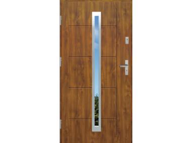 Zdjęcie: Drzwi zewnętrzne stalowo-drewniane Disting Nicolo 11 Dąb złoty 90 cm lewe KR CENTER
