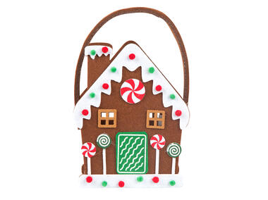 Zdjęcie: Torebka filcowa Piernikowy Domek 14,5x8x18+4 cm dekor I ALTOMDESIGN