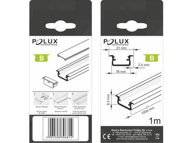 Zdjęcie: Profil zestaw 08BX-2 podtynkowy aluminiowy typ B satyna POLUX