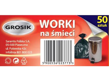 Zdjęcie: Worki na śmieci 20 L - 50 szt. GROSIK
