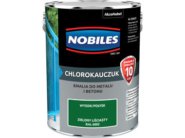 Zdjęcie: Farba emalia chlorokauczukowa 5 L zielony liściasty NOBILES