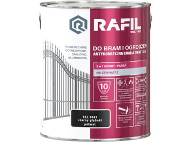 Zdjęcie: Gruntoemalia do bram i ogrodzeń czarny RAL9005 3L RAFIL