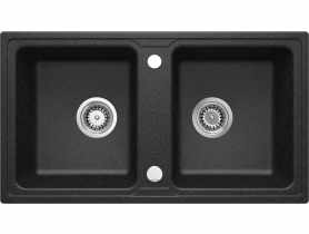 Zlewozmywak Zorba grafitowy granit 2K B/O 780x435x180, 3,5", space saver DEANTE