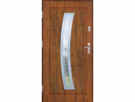 Drzwi zewnętrzne stalowo-drewniane Disting Figaro 02 Dąb złoty 100 cm lewe KR CENTER