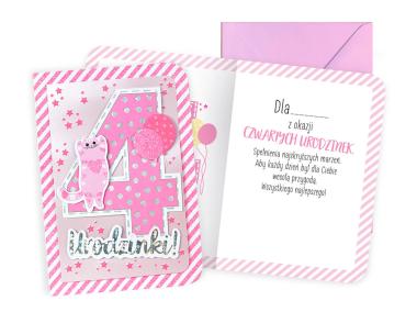 Zdjęcie: Karnet DK-988 Urodziny 4 - cyferki KUKARTKA