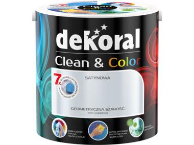 Zdjęcie: Farba satynowa Clean&Color 2,5 L geometryczna szarość DEKORAL