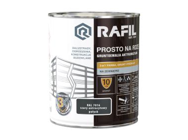 Zdjęcie: Gruntoemalia prosto na rdzę połysk RAL7016 0,75L RAFIL