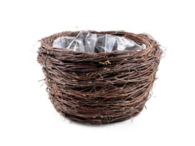 Zdjęcie: Koszyk z gałązek brzozy z folią 23x23x14 cm TIN TOURS