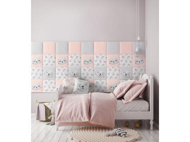 Zdjęcie: Panel tapicerowany kwadratowy Mollis Mono 30x30 szary STEGU