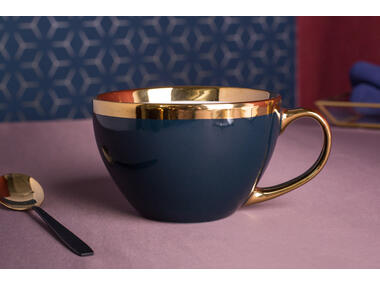 Zdjęcie: Filiżanka Jumbo Aurora Gold 400 ml ciemny granat ALTOMDESIGN