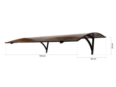 Zdjęcie: Daszek markiza 140x80 cm poliwęglan komorowy brąz SCALA