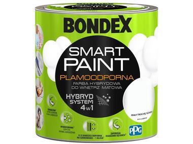 Zdjęcie: Farba plamoodporna biały trochę szary 4,5 L BONDEX SMART PAINT